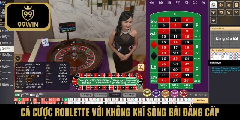Cá cược Roulette với không khí sòng bài chân thực đẳng cấp