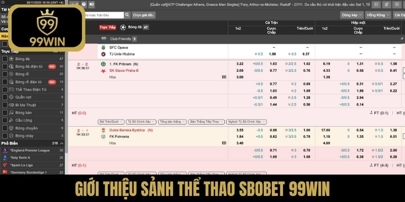 Giới thiệu sảnh thể thao SBOBET 99WIN