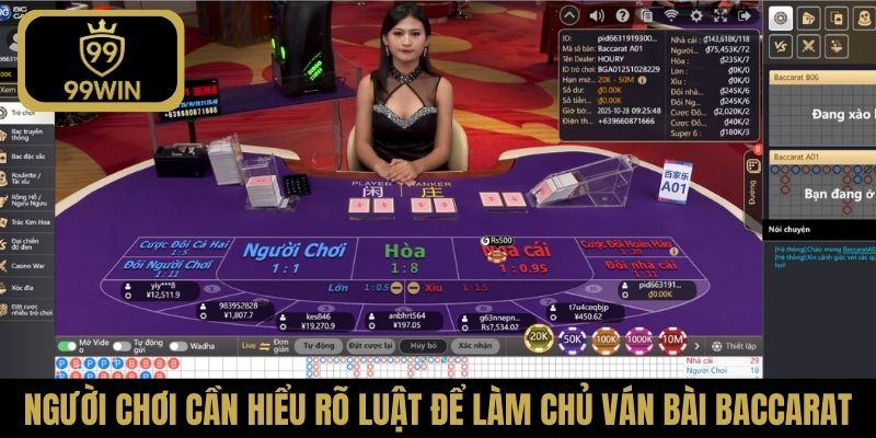 Người chơi cần hiểu rõ luật để làm chủ ván bài baccarat